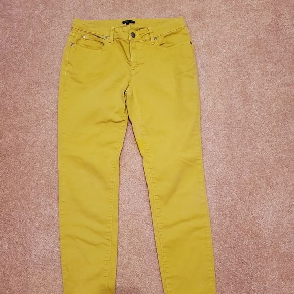 Eileen Fisher Mustard Green straight leg jean. Reduced - Picture 2 of 6